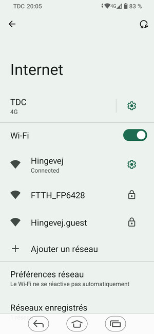 Vous êtes maintenant connecté au réseau Wi-Fi