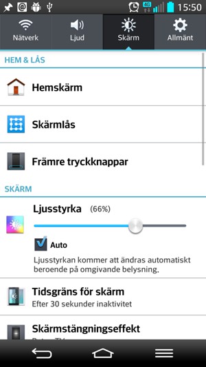 Välj Skärmlås