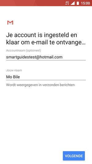 Geef uw account een naam en voer uw naam in. Selecteer VOLGENDE