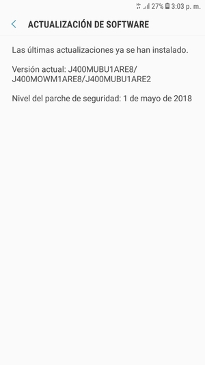 Si su teléfono está actualizado, verá la siguiente pantalla
