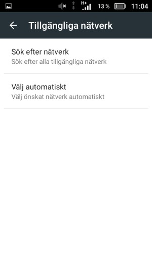 Välj Sök efter nätverk