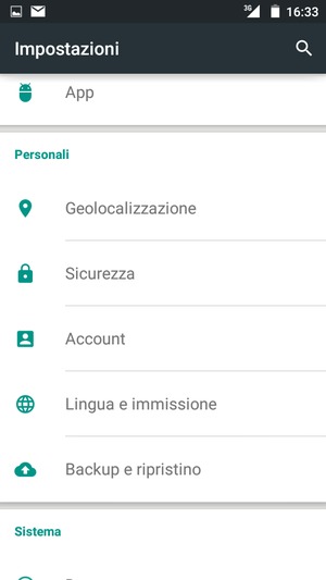 Scorri e seleziona Sicurezza