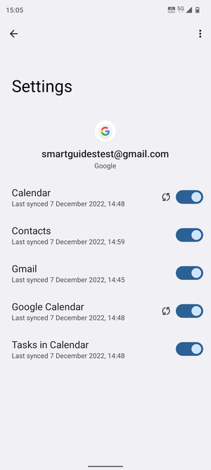 Make sure Contacts is selected