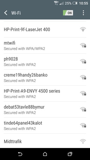 Select the wireless network you want to connect to