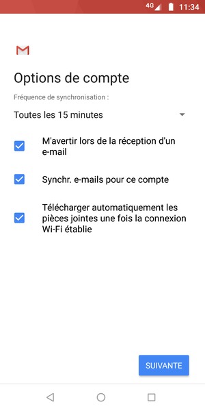 Sélectionnez SUIVANTE