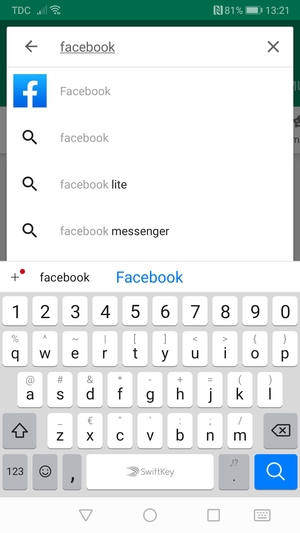 Inserisci il nome dell'app e seleziona Ricerca