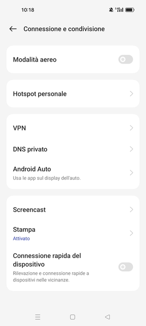 Seleziona Hotspot personale