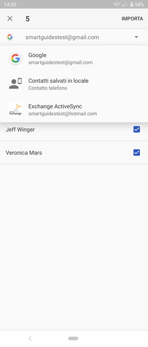 Seleziona il tuo account Google