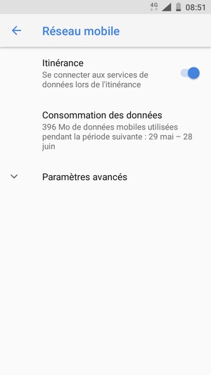 Activer ou désactiver Itinérance