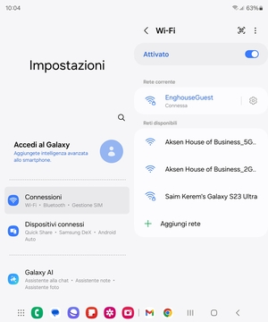 Ora sei connesso alla rete Wi-Fi