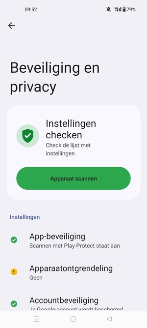 Om uw schermvergrendeling te activeren, ga naar het Beveiliging en privacy-menu en selecteer Apparaatontgrendeling
