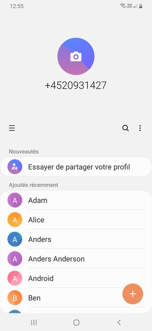 Sélectionnez le bouton du Menu