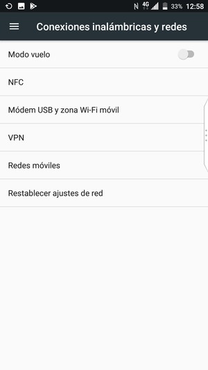 Seleccione Módem USB y zona Wi-Fi móvil