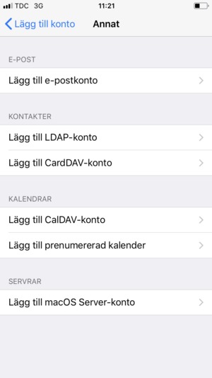 Välj Lägg till e-postkonto