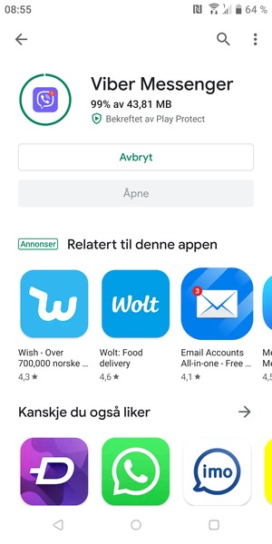 Vent til installasjonen er ferdig