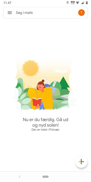 Din Gmail er klar til brug