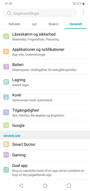 Vælg Låseskærm og sikkerhed