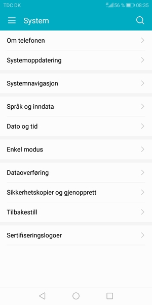 Velg Sikkerhetskopier og gjenopprett