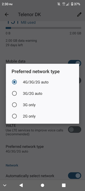 Select your preferred option