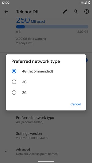 Select your preferred option