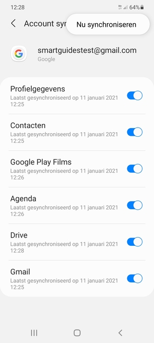 Selecteer Nu synchroniseren