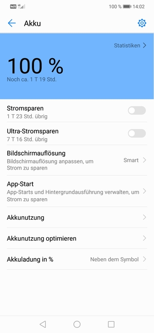 Schalten Sie Stromsparen ein