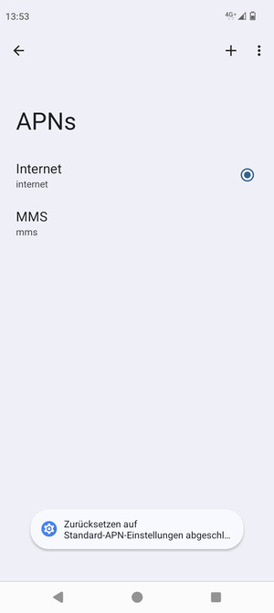 Wählen Sie Neuer APN