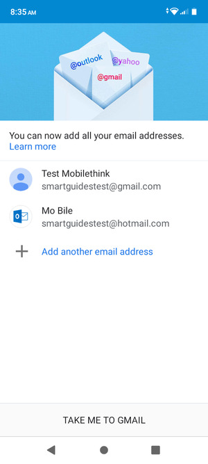 Select TAKE ME TO GMAIL