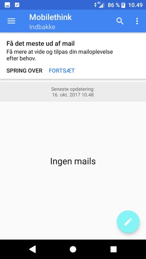 Din konto er klar til brug