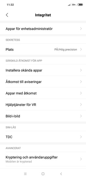 Välj SIM-lås