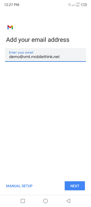 Enter your Email address and select NEXT