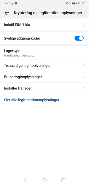 Vælg Indstil SIM lås