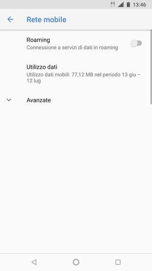 Per modificare la rete, in presenza di problemi, seleziona Avanzate