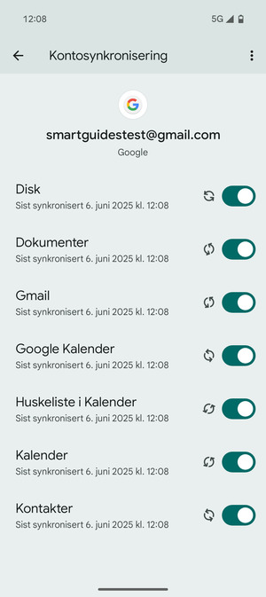 Forsikre deg om at Kontakter er valgt