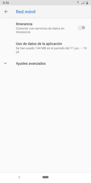 Seleccione Ajustes avanzados