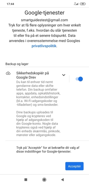 Vælg Acceptér