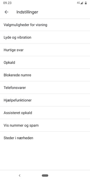 Vælg Telefonsvarer