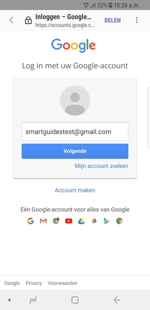 Selecteer Volgende