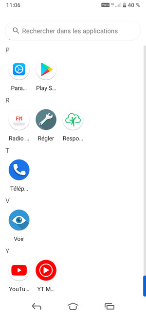 Faites défiler et sélectionnez Paramètres