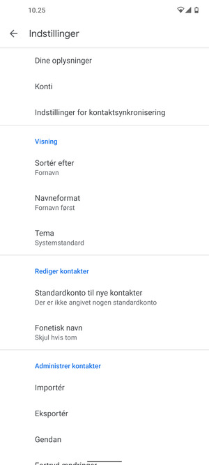 Scroll til og vælg Importér