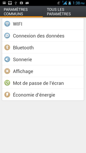Sélectionnez TOUS LES PARAMÈTRES