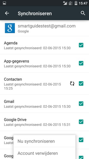 Selecteer Nu synchroniseren