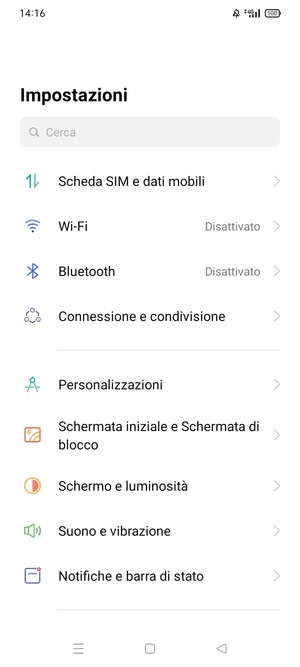 Seleziona Wi-Fi