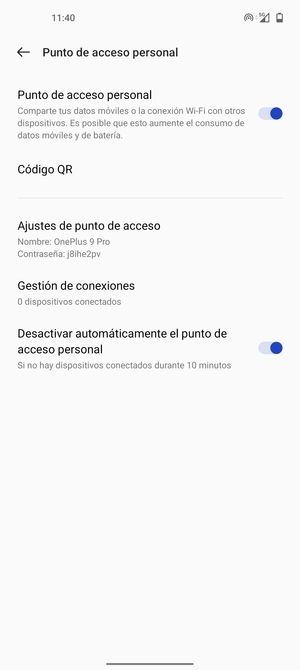 El teléfono ha sido configurado para su uso como módem