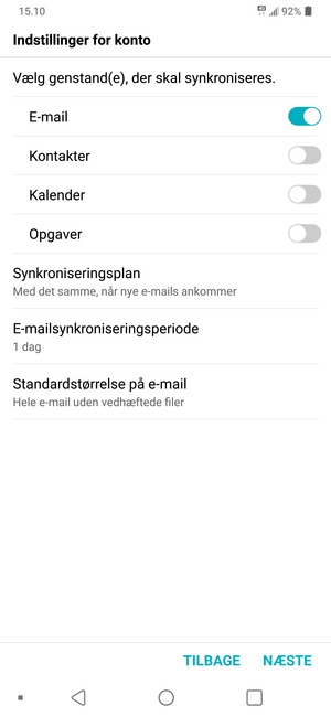 Vælg NÆSTE