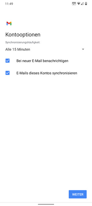 Wählen Sie WEITER