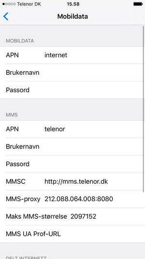 Skriv inn internett-informasjon