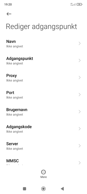 Indtast internet-oplysninger