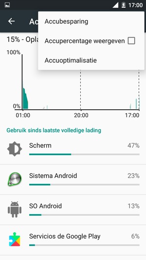 Selecteer Accubesparing