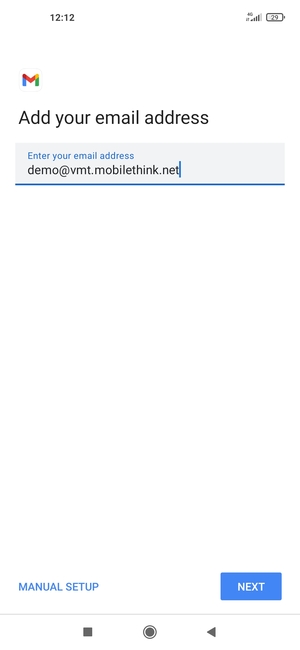 Enter your Email address and select NEXT
